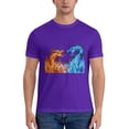 thumbnail image 3 of Red And Blue Dragon Flame Men'S Basic Short Sleeve T-Shirt Purple 6x-Large, 3 of 5
