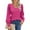 Rose Red, variant on Weardear Puffy Sleeves Knit Tops for Women Long Sleeve Soft Sweater Pullover V Neck Lightweight Blouse