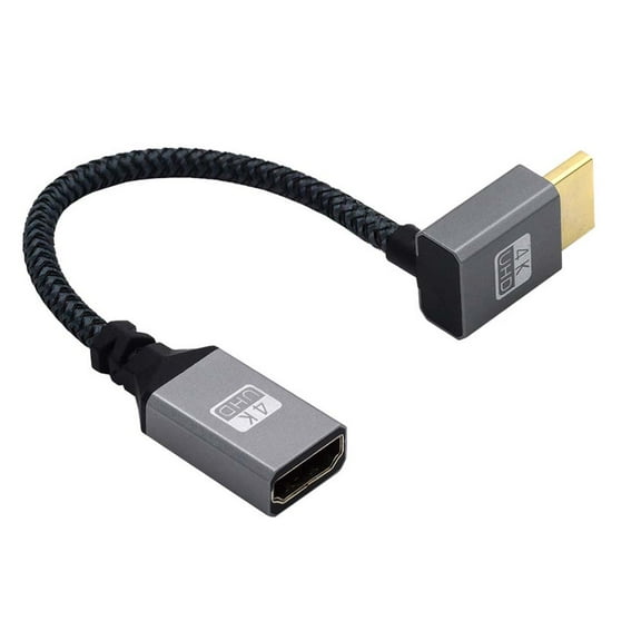 FVH HDMI 1.4 Type A Male to A Female Extension Cable Down Angled 90 Degree Support HDTV 4K 60hz 3D