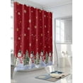 thumbnail image 3 of Red Christmas Snowman Shower Curtain Set, Waterproof Shower Curtains for Bathroom, Winter Xmas Tree Snowflakes Winter Washable Fabric Cloth Bath Curtain for Bathtub Decoration with Hooks 54x78 Inches, 3 of 6