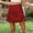 Wine, variant on Womens Summer Mini A-Line A-Line Flare Skirts Skinny Polka Dot Wrap Boho Plus Size Zipper Black Skirt 5XL