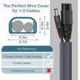 thumbnail image 2 of Cord Hider Wall for One Cord in Cord Covers for Wires on Wall Easy Install Cable Cover Wall Cable Raceway Hide Cords Cable Hider Cord Management Wall x Lin W.in H.in, 2 of 6
