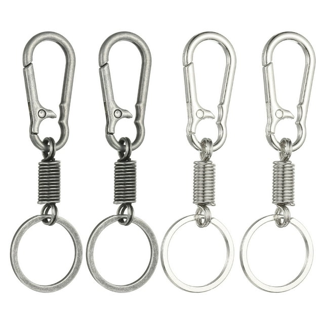 Uxcell 4 Pcs Clips de llavero con anillo O, organizador de clips de llavero de liberación rápida, gancho de metal para llavero