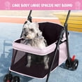 thumbnail image 6 of Yedigre 4-Wheel Folding Pet Stroller with Cup Holder, Large Breathable Mesh – Outdoor Travel Dog Cat Carrier Stroller, 6 of 9