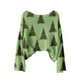 thumbnail image 4 of UQJfacai Women Christmas Oversized Sweaters Christmas Tree Graphic Long Sleeve Ribbed Knit Tops Fall Winter Crewneck Pullover Sweatshirts, 4 of 4