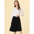 thumbnail image 2 of INSPIRE CHIC Falda plisada de cintura alta hasta la rodilla retro para mujer Negro XS, 2 of 6