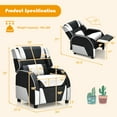 thumbnail image 2 of Gymax Gaming Recliner Sofa PU Leather Armchair for Kids Youth w/ Footrest White, 2 of 10
