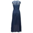 thumbnail image 5 of Formal Gowns and Evening Dresses Wedding Guest Women Solid Dress Lace Splice Sleeveless V-Neck Ruffle Hem Dress Fashion Evening Gown for Party Wear, 5 of 6