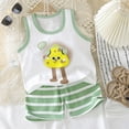 thumbnail image 2 of mgoYE Toddler Shorts Boys Toddler Baby boy Summer Clothes Beach Sleeveless Vest Tops+Shorts Kid Casual Outfits|Light Green 5-6 Years, 2 of 7