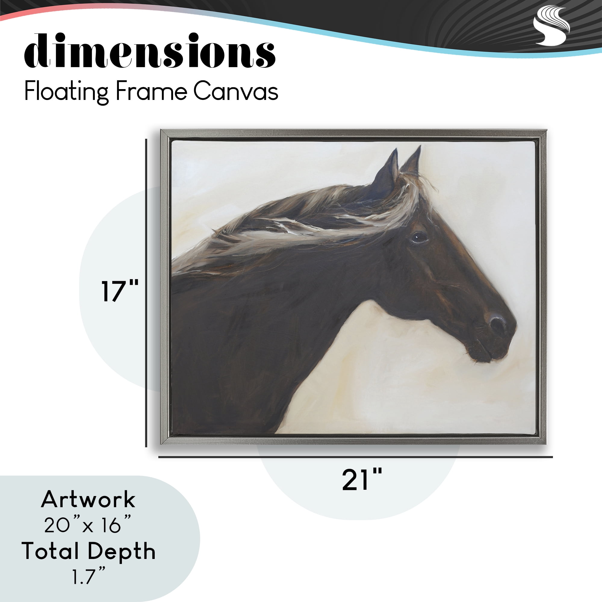 Stupell Industries The Mare In Profile Gray Framed Floater Canvas Wall Art, design by Jadei Graphics