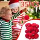 thumbnail image 4 of Textura de terciopelo: con un tratamiento de superficie de terciopelo, cada bola decorativa se agrega a una fuerte atmósfera navideña, haciendo que sus decoraciones navideñas sean más cálidas y acoged, 4 of 6
