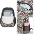thumbnail image 2 of 17 Inch Lightweight Backpack,PVC Waterproof Oxford Fabric, Ergonomically Designed, with Large Capacity, Leopard Animal Print, 2 of 5