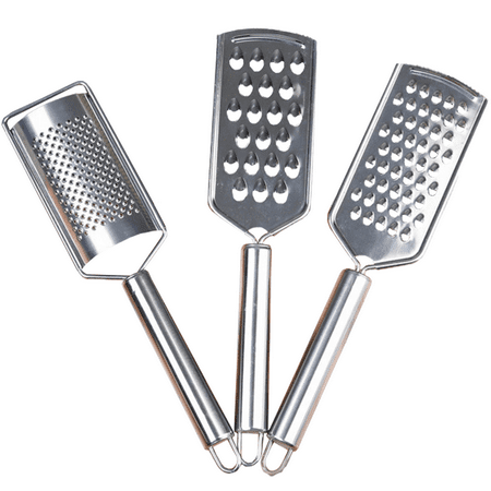 

Cheese Grater with Handle Stainless Steel Multi-purpose Kitchen Food Grater Slicer for Cheese Lemon Ginger Garlic Vegetable Fruit Chocolate Contains Ice Cream Spoon