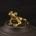 thumbnail image 2 of KDJ 1PC Mini Brass Frog Statue Ornament Copper Animals Figurines Accessories Tea Pet - for Home Decor, 2 of 8