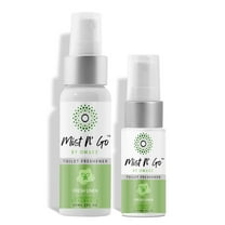 MIST N' GO By OMAZE Refresh Toilet Spray | Bathroom Spray Odor Eliminator | Toilet Smell Eliminator Deodorizer - Fresh Linen (2 Oz x1   0.68 Oz x1)
