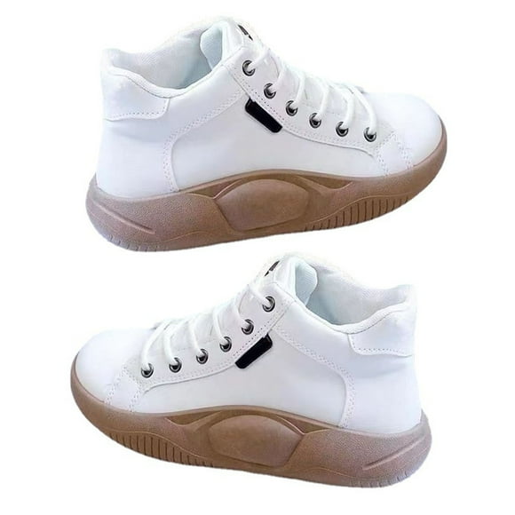 FYBTO Women Sports Shoes Walking Shoes Height Increasing Thick Bottom Sneakers for Winter White 37-090403