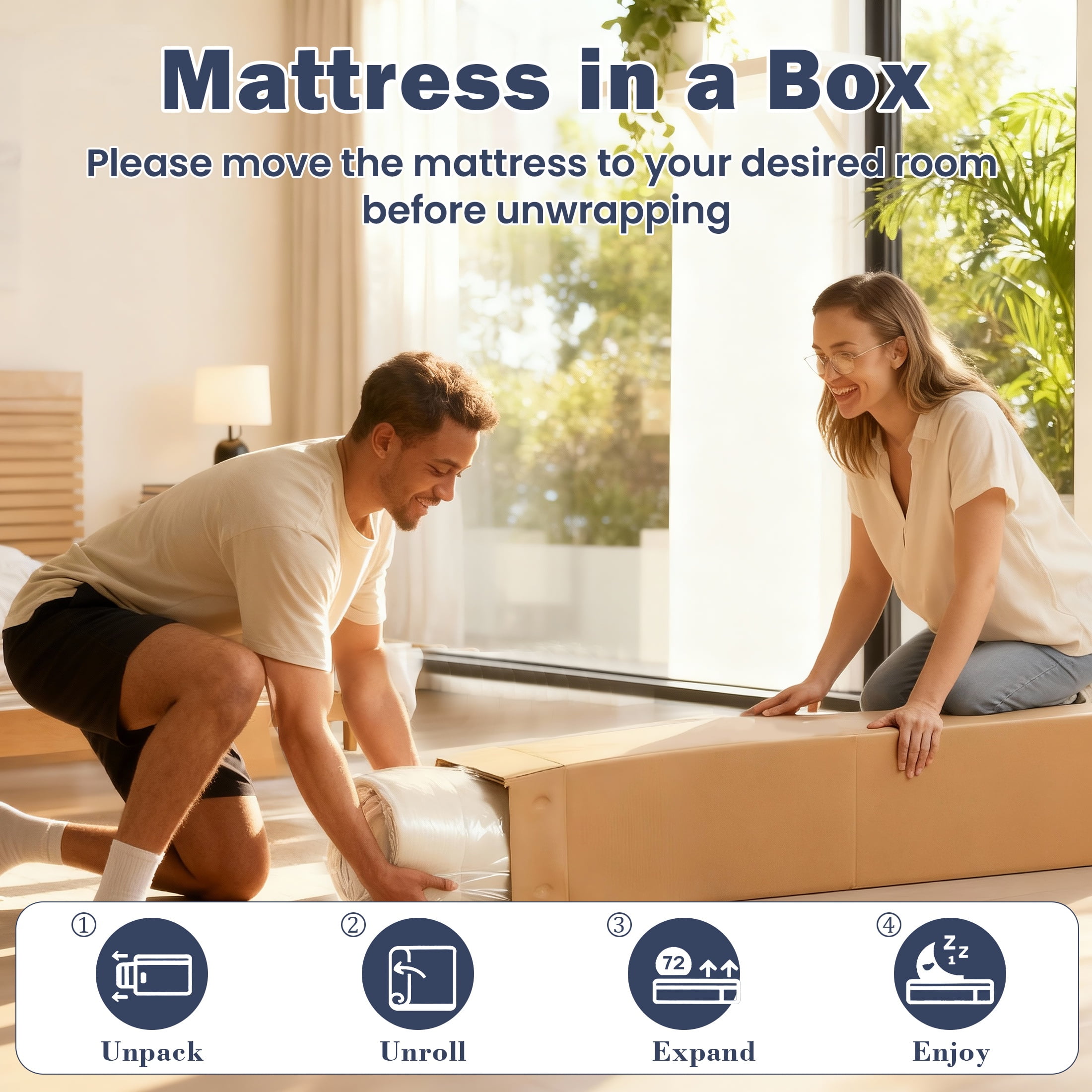 HSUNNS 10" Full Size Mattress with Breathable Fabric, 7-Zoned Cool Memory Foam Mattress for Sleep Support and Pressure Relief, Medium Firm Mattress