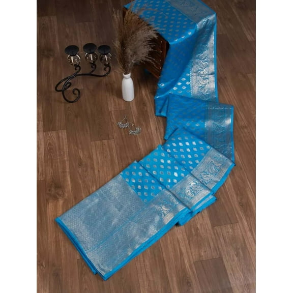 ENTELLUS | Banarasi Saree with Golden Zari Weave Soft Silk