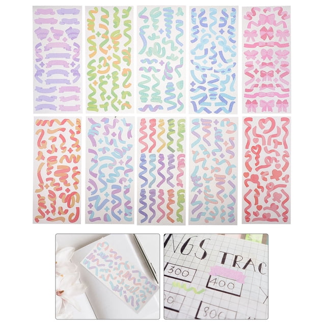 unbranded Calcomanías PVC Coloridas Para Decorar Álbumes Y Proyectos DIY Con Adhesivo Fácil