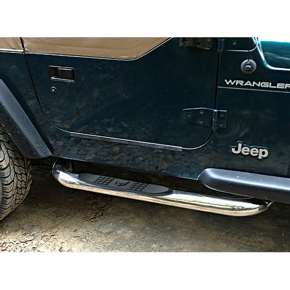 MaxMate 3" Nerf Bars Compatible with 1987-2006 Jeep Wrangler 2-Door | WB2J310S | Side Step Rails Running Boards