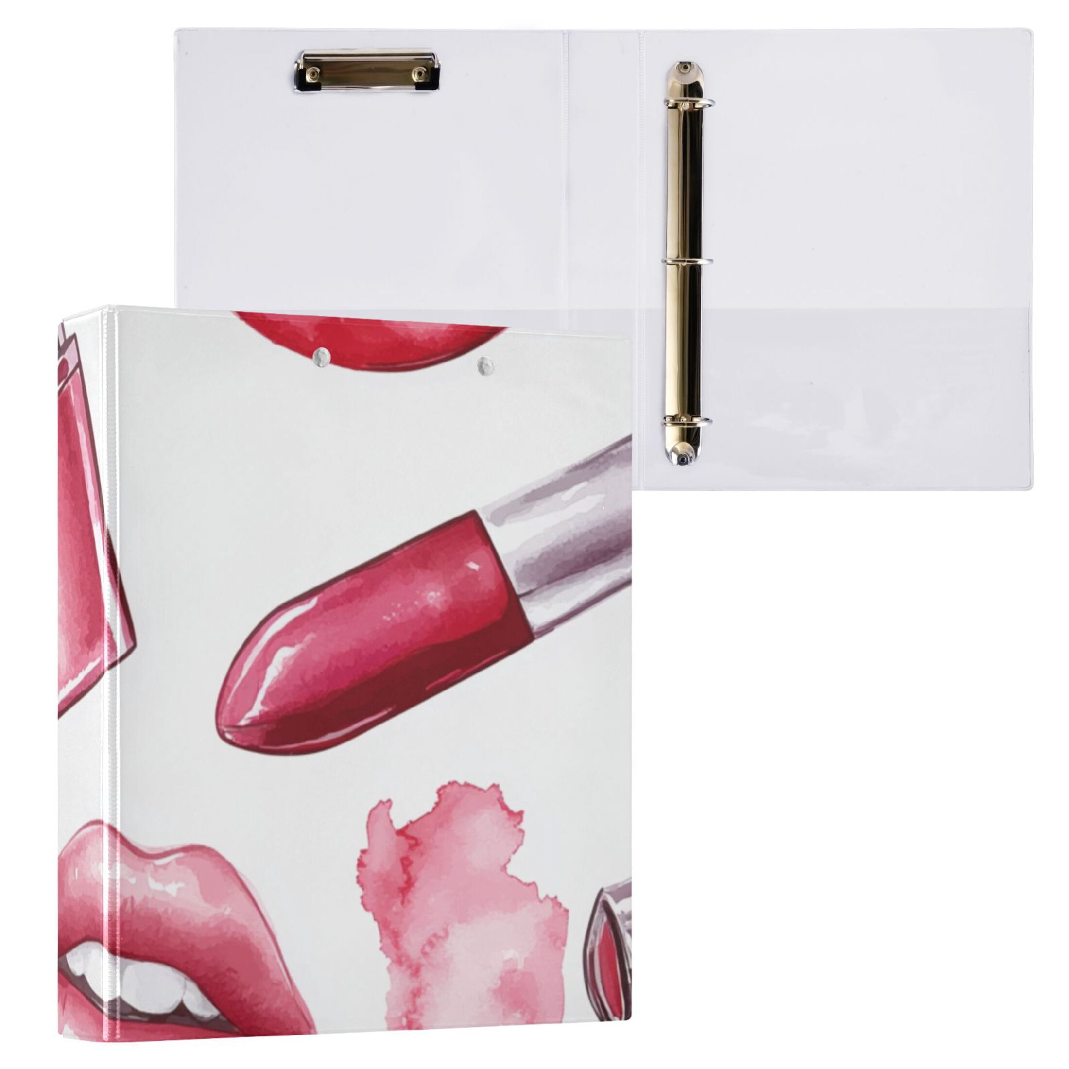 Lips 3 Ring Binders 1.5 inch Hardcover File Folders with Interior Pockets A4 Size Organizer for School Office Hospital