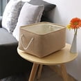 thumbnail image 5 of Collapsible Storage Baskets Bins, Foldable Felt Fabric Storage Basket Cube with Handle, Rectangular Shelf Storage organizer Basket for Toys Clothes Shoes, 5 of 5