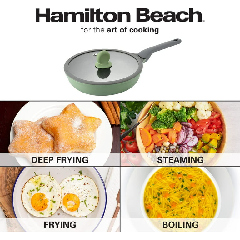 Hamilton Beach 2-Piece Non-Stick Skillet Griddle, Black