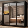 thumbnail image 2 of Ropero Closet Madesa Mônaco 3 Puertas Corredizas con Espejo Negro, 2 of 10