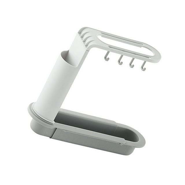 Estante para fregadero de 4 colores, organizador para fregadero de cocina, soporte para esponja de jabón, escurridor para fregadero, cesta de Organizadores de utensilios de cocina gris blanco Inteprter HA004215-04B