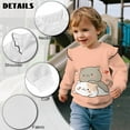 thumbnail image 6 of Yuyamidu Toddler Girl Cat Sweatshirt Pink Crewneck Ruffle Long Sleeve Top Girls 1T 2T Cute Graphic Pullover Sweatshirts Casual Fall Outfits Lightweight Soft Workout Clothes, 6 of 7