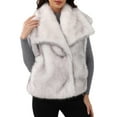 thumbnail image 2 of Wowcloth Women's Big Lapel Solid Faux Fur Sleeveless Coat - Warm & Elegant Casual Style Outerwear for Autumn Winter, 2 of 3