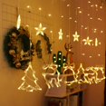 thumbnail image 2 of Luz de cortina de Navidad, luces de cadena de Navidad, luz de campanas, luz de alce, luz de cadena blanca cálida, luces de cadena. Afortunado Sencillez, 2 of 5