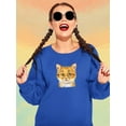 thumbnail image 2 of Mildly Happy Kitten Sweatshirt Women -Kayomi Harai Designs, Female Large, 2 of 4