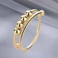 thumbnail image 4 of Anillo giratorio de cuentas, anillo antiestrés, ajustable, regalo de cumpleaños, minimalismo dorado, 4 of 8