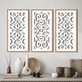 thumbnail image 2 of HPNIUB Mandala Wooden Wall Art Boho White Flower Framed Wall Decor Modern Abstract Wall Sculpture Set of 3 for Bedroom Living Room Office 8x16In, 2 of 10