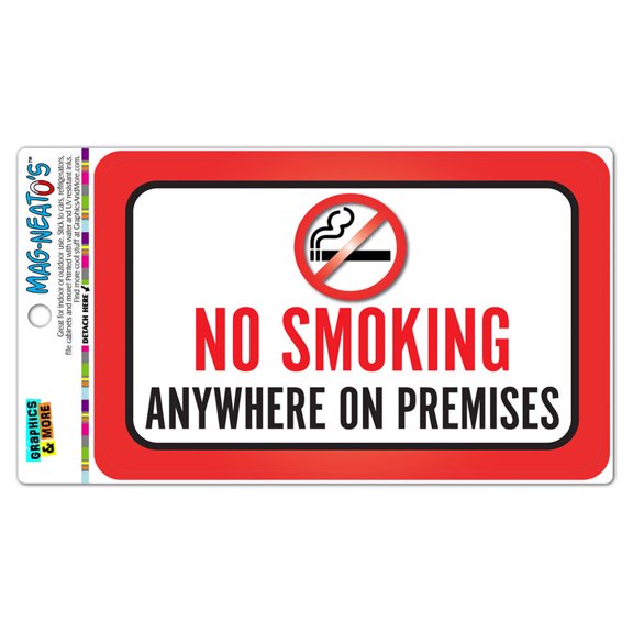 No Smoking Anywhere On Premises MAG-NEATO'S(TM) Automotive Car Refrigerator Locker Vinyl Magnet