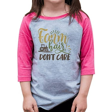 

7 ate 9 Apparel Girls Farm Life Shirts - Farm Hair Don t Care Pink Shirt 18 Months