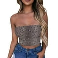thumbnail image 2 of Nmnitkp Tube Tops for Women Show off your Figure Women's Crop Top High Cost Performance Tube Tops Sleeveless Stretchy Solid Strapless Bright print Tube Top(Plus Size), 2 of 4