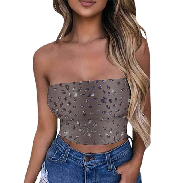 Tube Tops, Womens Printed Strapless Yoga Exercise Chest Wrap Pullover