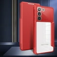 thumbnail image 1 of Nalacover Wallet Case for Samsung Galaxy S22, Clear Rugged PC Soft Silicone Shockproof Anti-Drop Premium PU Leather Flip Cover with Card Slot Holder Magnetic Kickstand Lens Protective Case,Red, 1 of 7