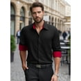 thumbnail image 2 of OALUXE Mens Dress Shirts Formal Long Sleeve Button Down Business Contrast Shirt with Pocket, 2 of 7