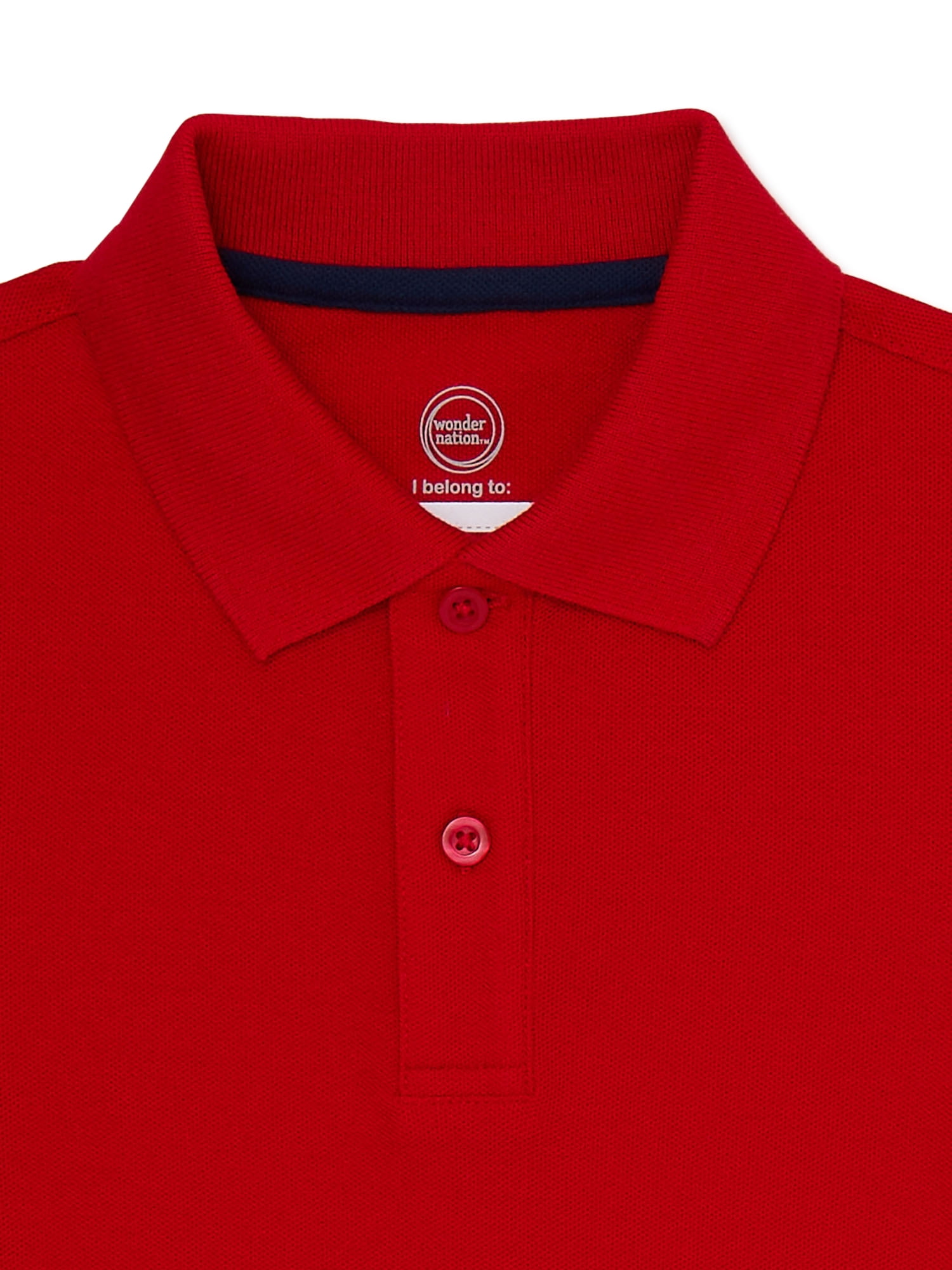 Wonder Nation Boys School Uniform Pique Polo Shirts with Short Sleeves, 4-Pack, Sizes 4-18