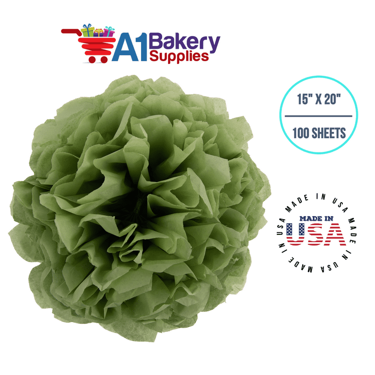 Sage Tissue Paper Squares, Bulk 100 Sheets, Premium Gift Wrap A1 Bakery  Supplies, Made In USA Large 15 Inch x 20 Inch 