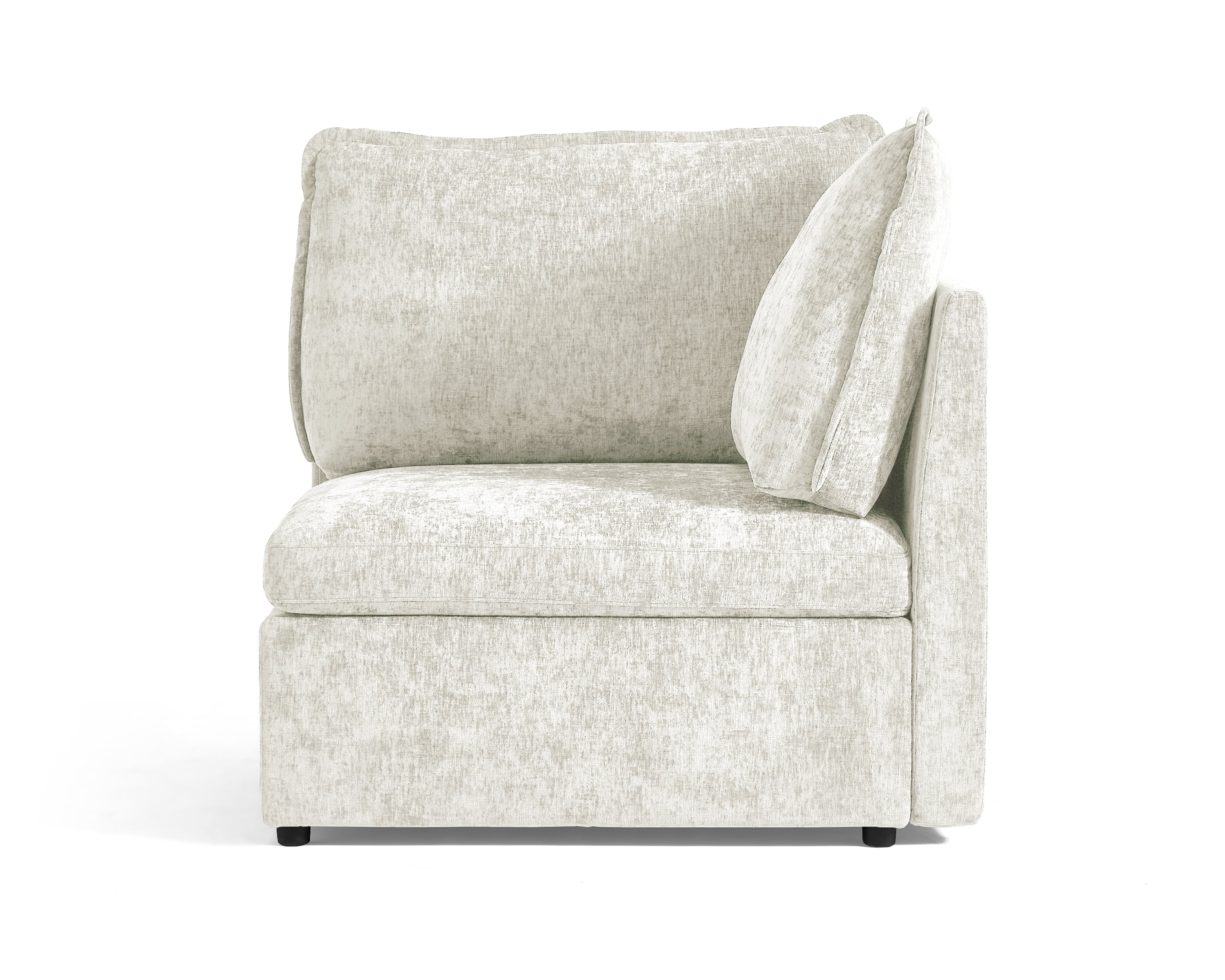 BEDEEP Chenille Corner Seat, White