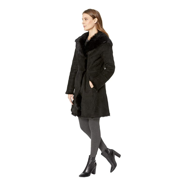 UGG Vanesa Toscana Shearling Coat Black Walmart