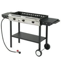 UBesGoo 3-Burner Propane Stove, Portable Outdoor Cooker with Removable Legs & Wind Panel for Camping, Backyard, Canning