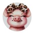 thumbnail image 4 of WERPE Pigs Funny Pig Wearing Leopard Bandana Isolated on White Cute Watercolor Illustration Pet Round Tablecloth with Elastic Edge White, 4 of 7