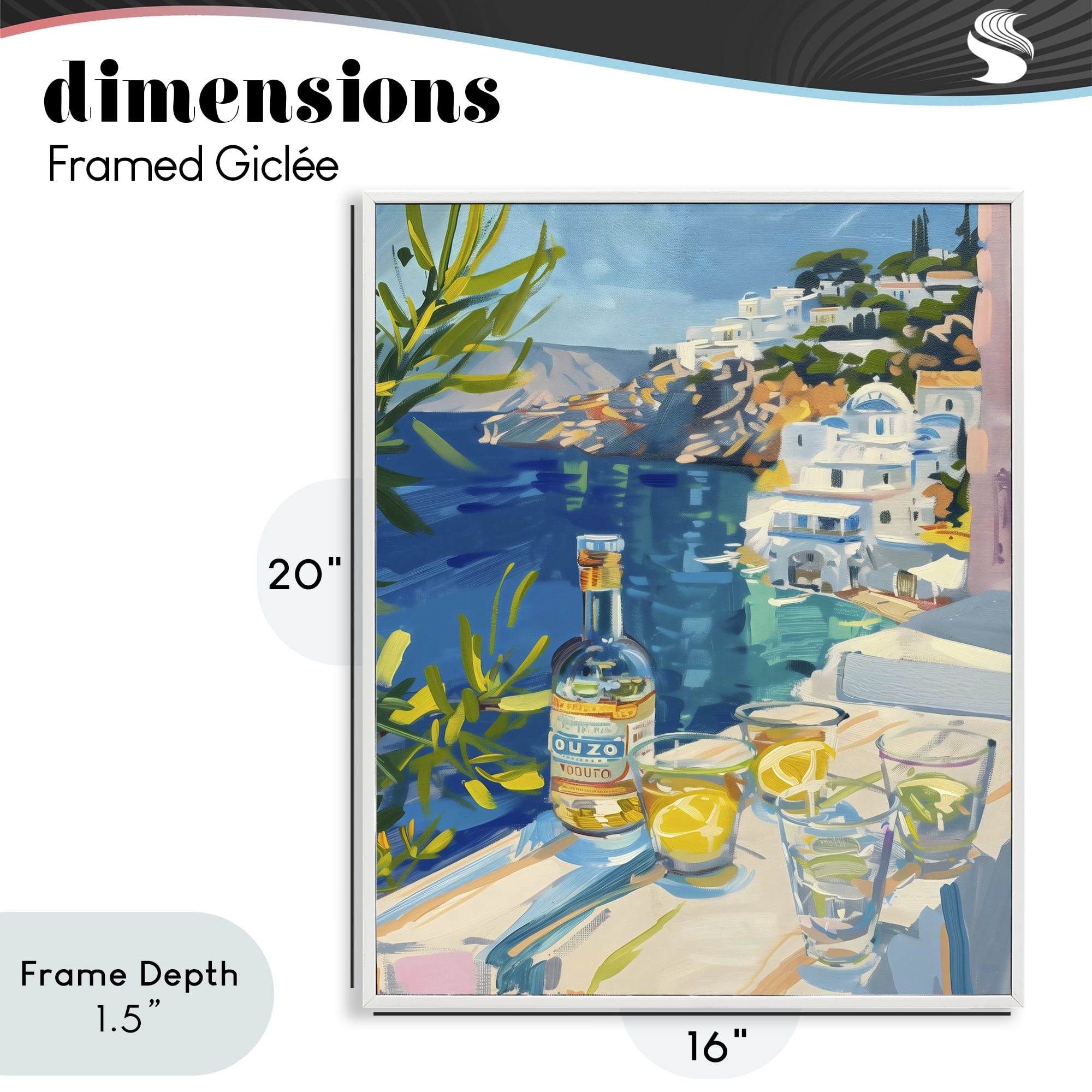 Stupell Industries Drink By The Sea Balcony White Framed Giclee Art, design by The Prints Vibe