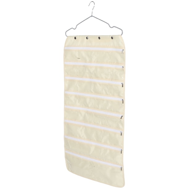 FOMIYES Organizador De Joyería Colgante De Tela Oxford Beige Para Viaje Y Almacenamiento En Auto