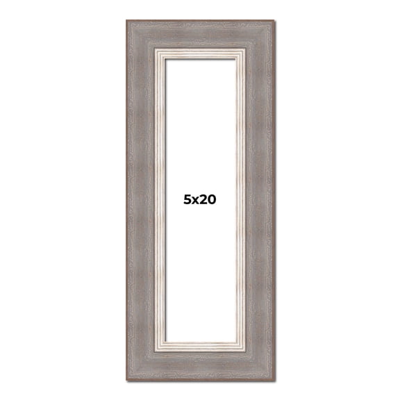 5x20 IN Frame Grey Real Wood Picture Frame Width 2.75 Inches | Interior Frame Depth 0.5 Inches |